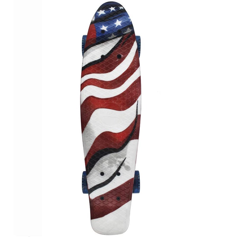 Meketec Skateboards Kids Mini 22 inch Cruiser Beginner Skateboard Boys Board for Girl Youth Children Toddler Teenagers Adults Patinetas Dog (American Flag) - Image 4
